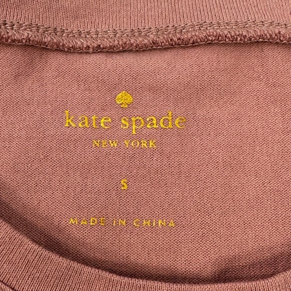 Kate Spade New York Women's Size Small Short Sleeve Top Studded Brown Preowned - Picture 3 of 11